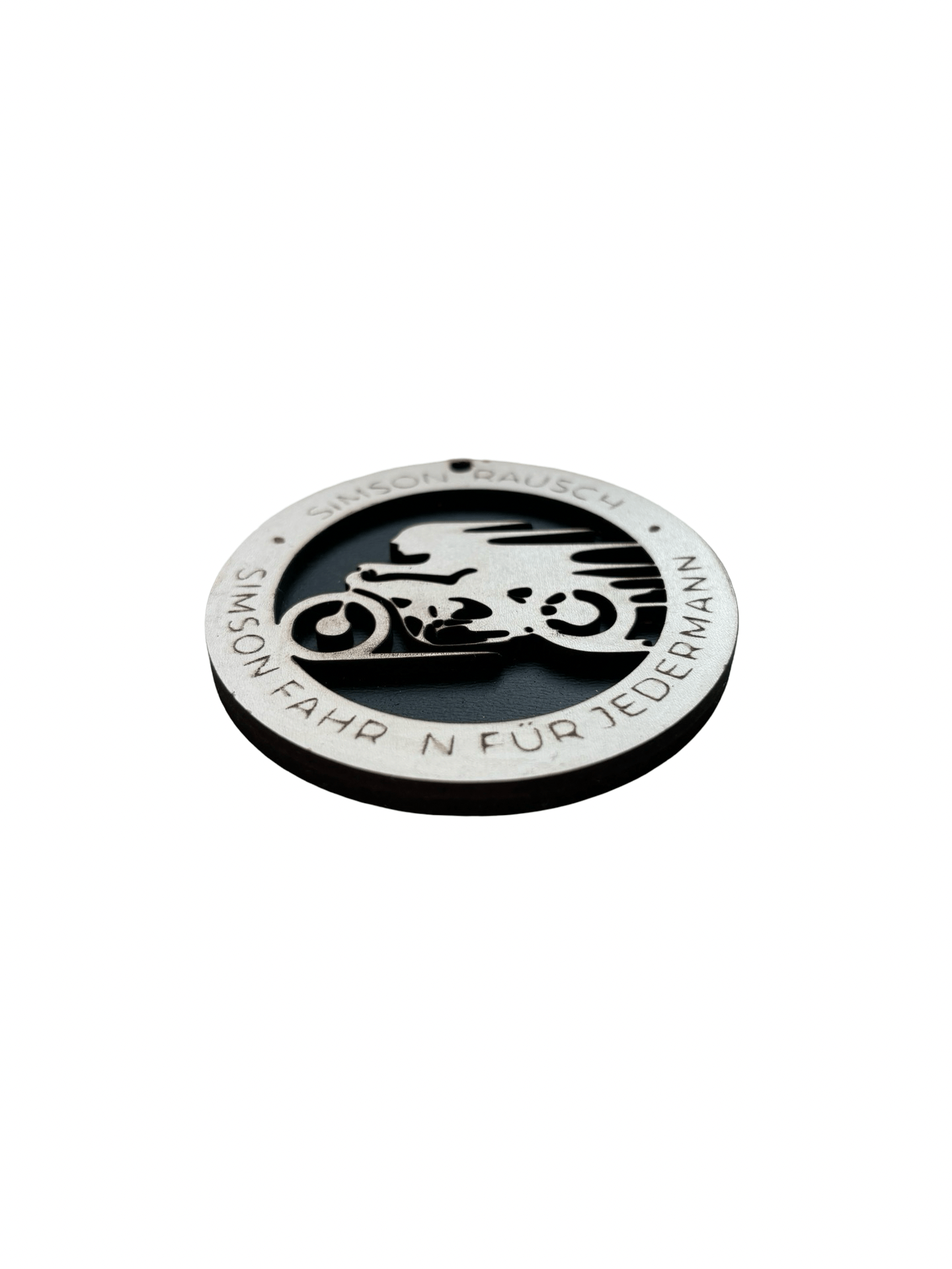 Runder Holz - Schlüsselanhänger mit SIMSON RAUSCH Logo – Stilvolles Accessoire für SIMSON - FANS - simsonrausch