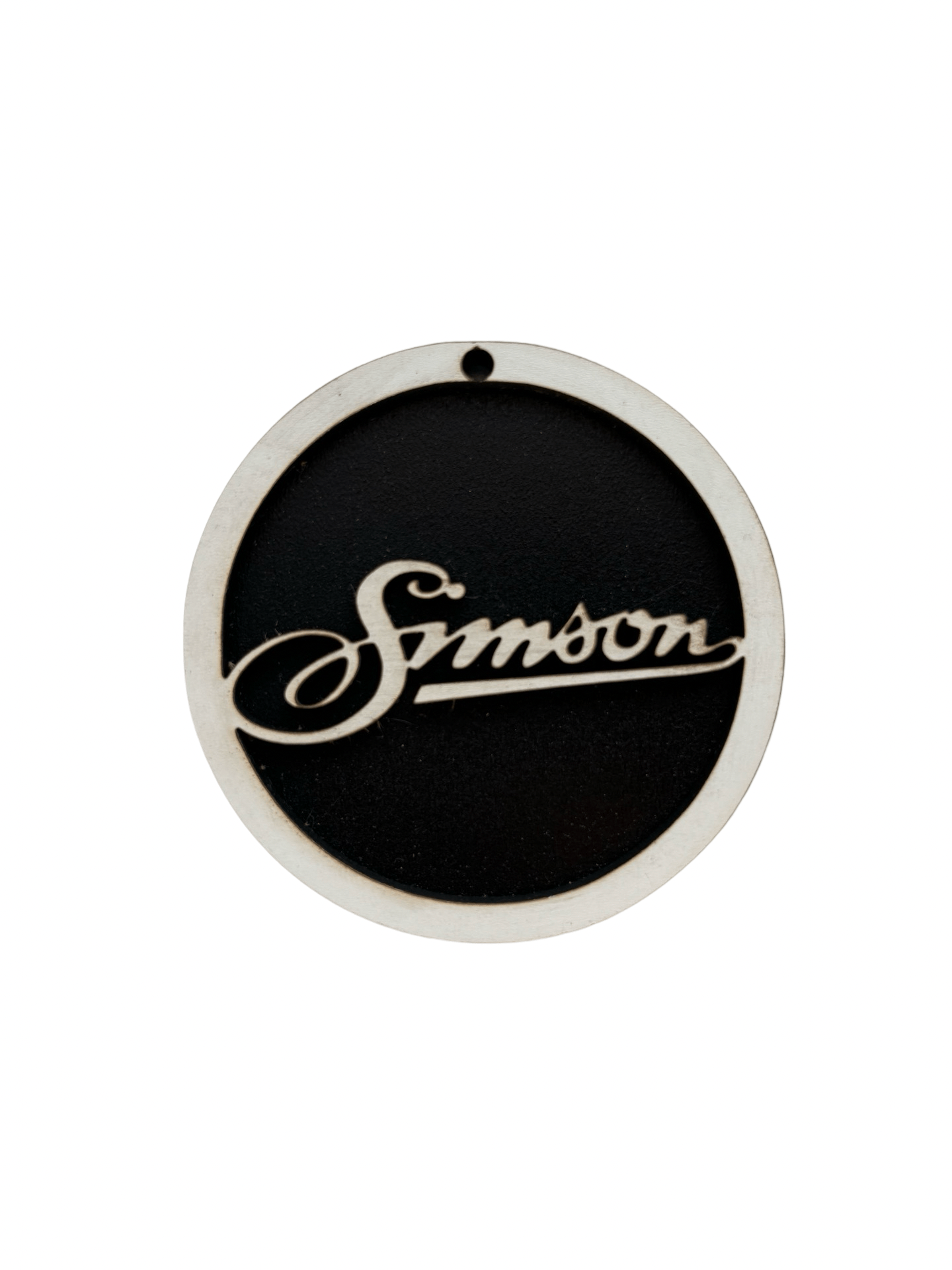 Runder Holz - Schlüsselanhänger mit SIMSON - Schriftzug – Natürlicher Stil für echte FANS - simsonrausch