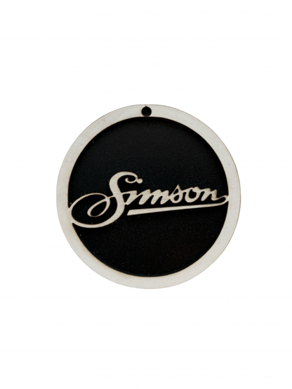 Runder Holz - Schlüsselanhänger mit SIMSON - Schriftzug – Natürlicher Stil für echte FANS - simsonrausch
