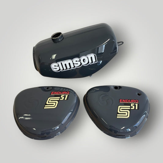 Simson Tank + Seitendeckel Grau S51/S50/S70 Enduro – B - Ware Ersatzteile - simsonrausch