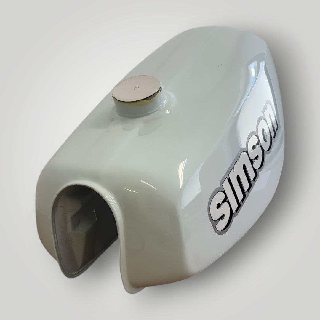 Simson Tank + Seitendeckel Weiß mit blau Stich S51/S50/S70 – B - Ware Ersatzteile - simsonrausch