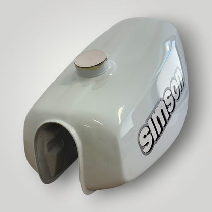 Simson Tank + Seitendeckel Weiß mit blau Stich S51/S50/S70 – B - Ware Ersatzteile - simsonrausch