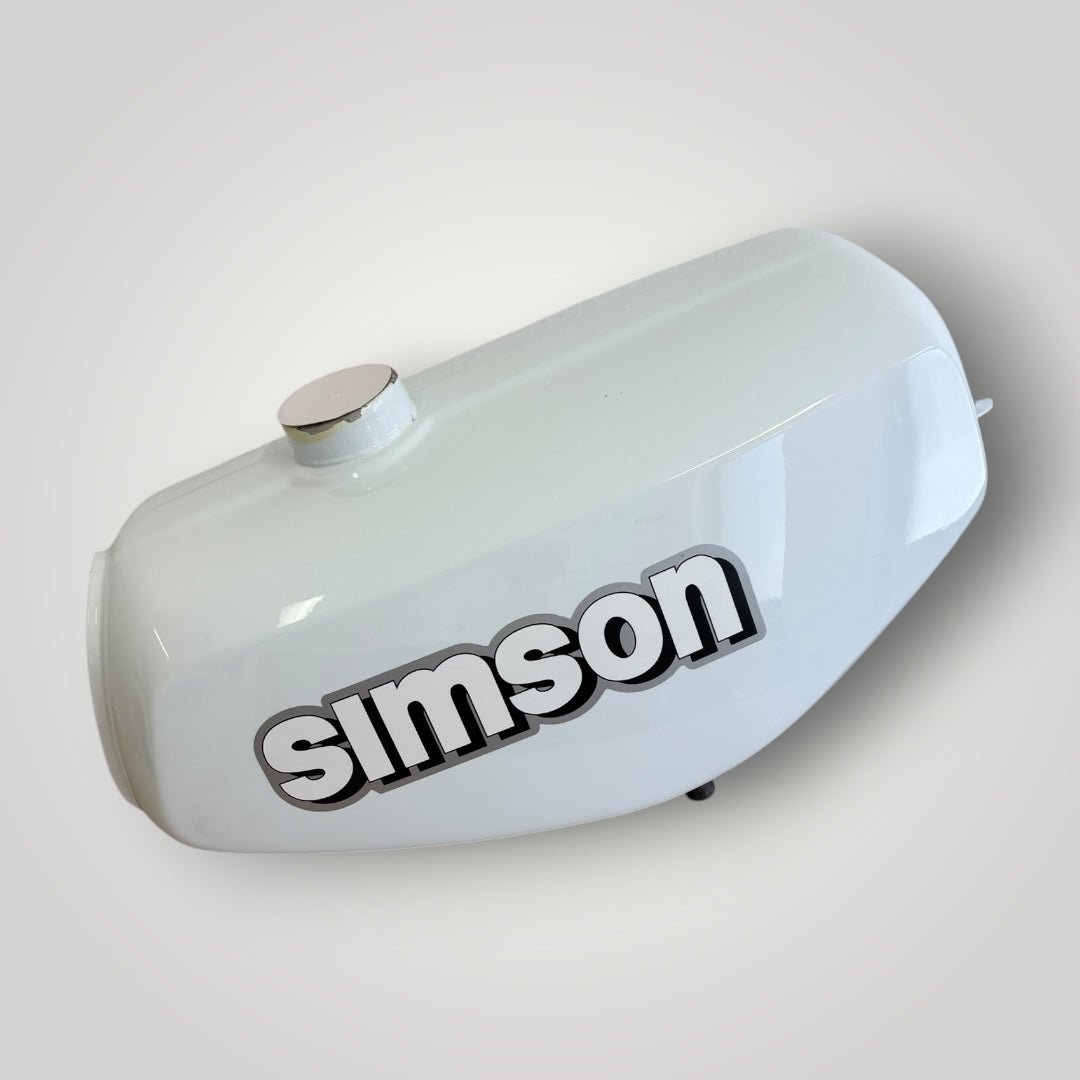 Simson Tank + Seitendeckel Weiß mit blau Stich S51/S50/S70 – B - Ware Ersatzteile - simsonrausch
