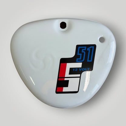 Simson Tank + Seitendeckel Weiß mit blau Stich S51/S50/S70 – B - Ware Ersatzteile - simsonrausch