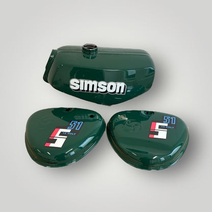 Simson Tank + Seitendeckel (Wirbel) Billardgrün S51/S50/S70 Enduro – B - Ware Ersatzteile - simsonrausch